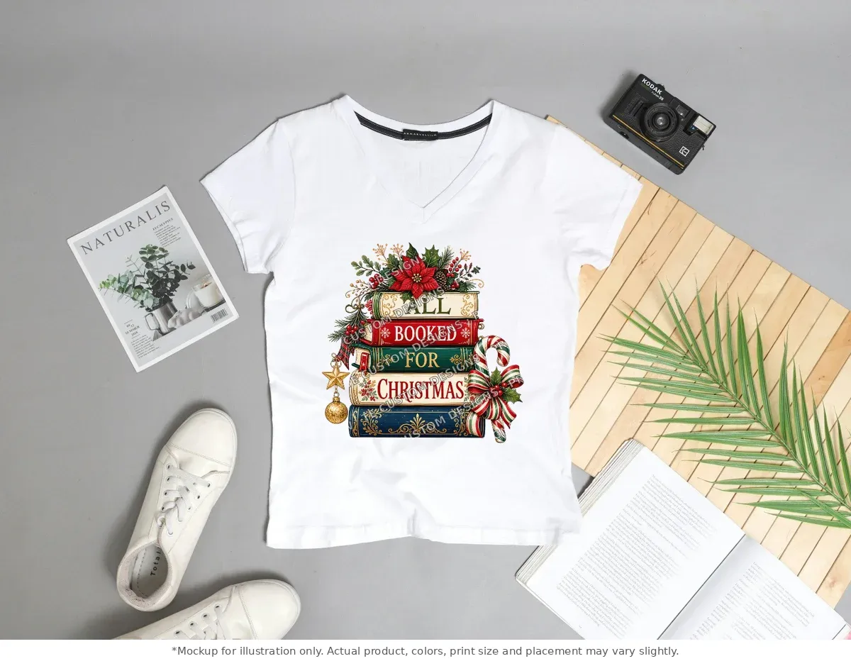 White tee mockup, flat lay with props