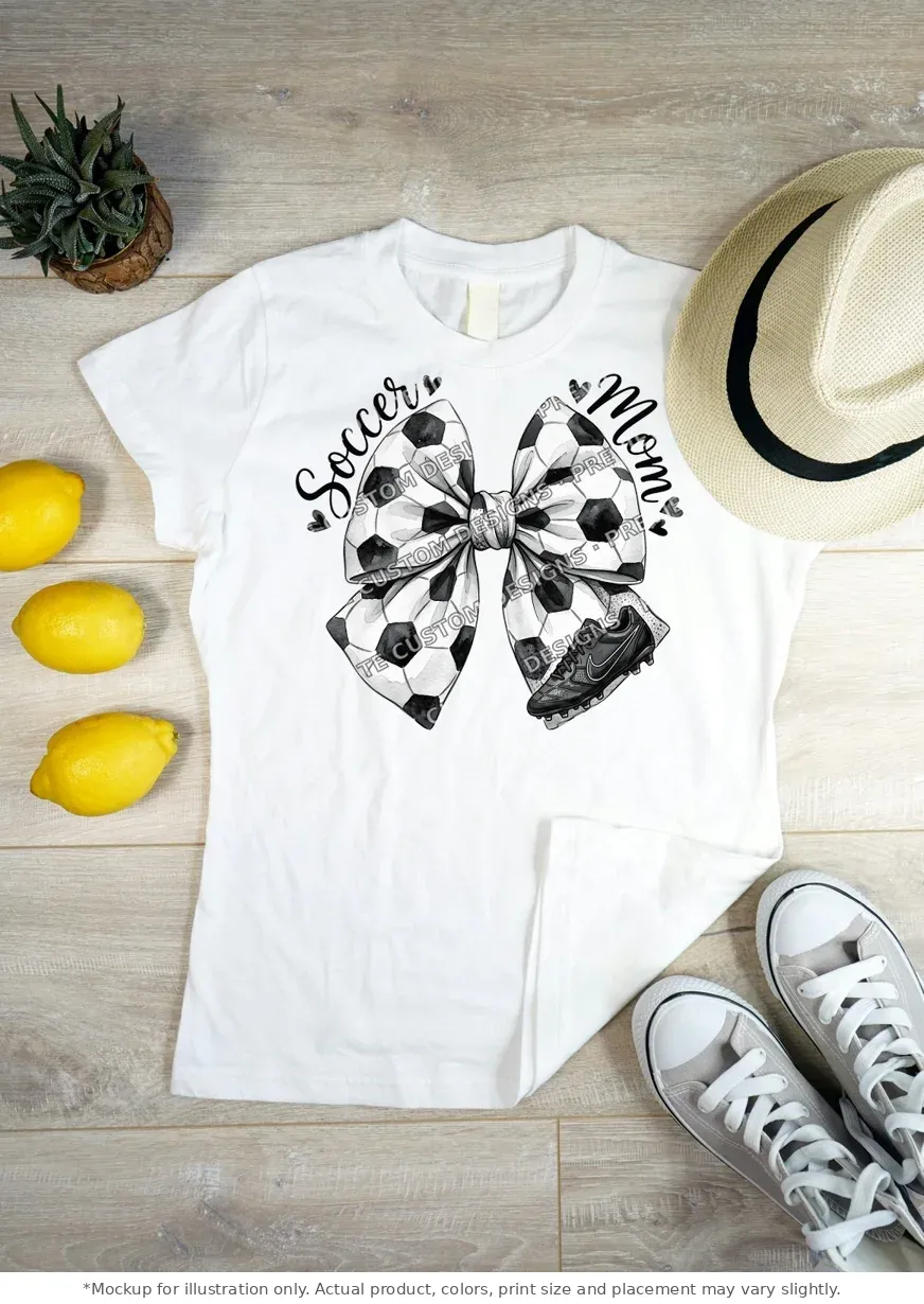 White tee mockup, flat lay on wood