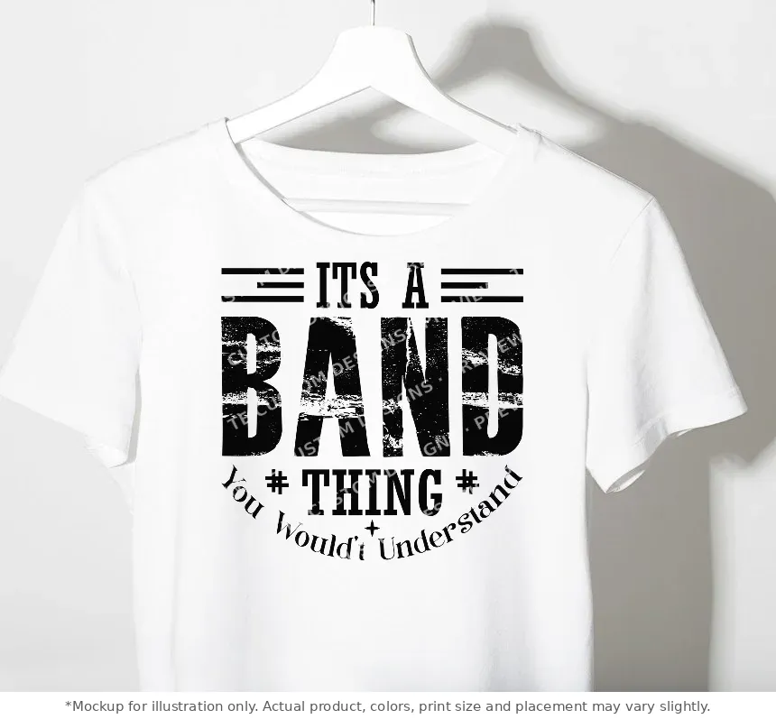 White tee mockup, on a hanger