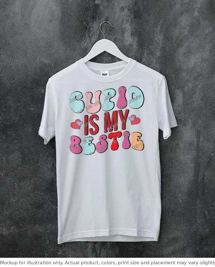 White tee mockup, on a hanger, concrete wall