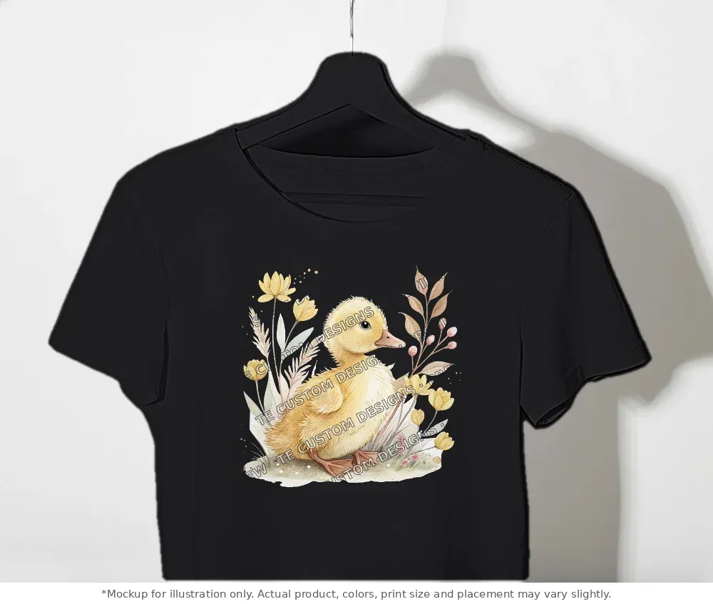 Black tee mockup, on a clothes rack