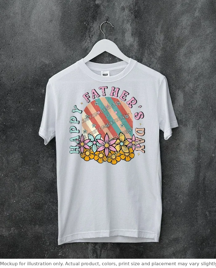 White tee mockup, on a hanger, concrete wall