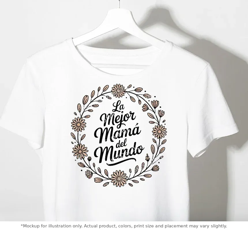 White tee mockup, on a hanger