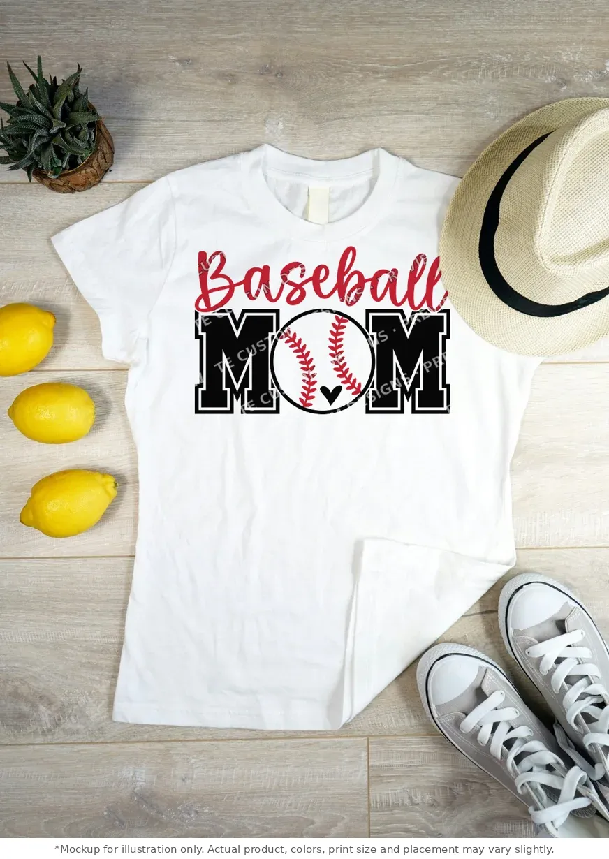 White tee mockup, flat lay on wood