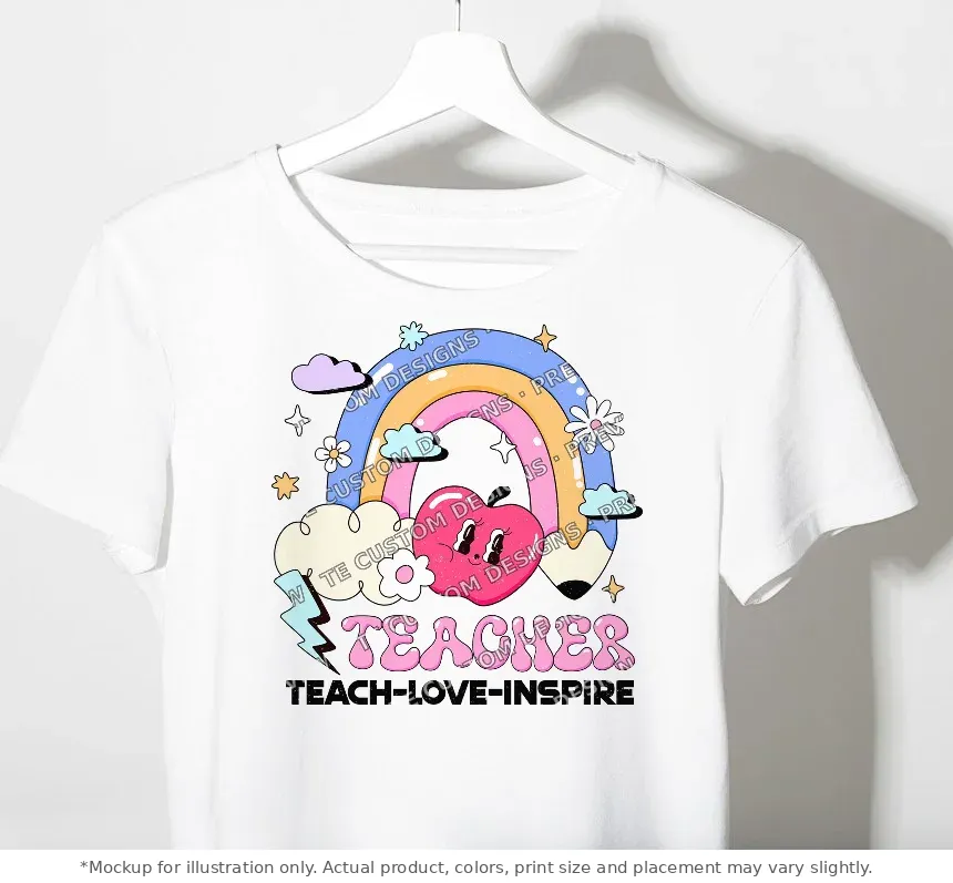 White tee mockup, on a hanger
