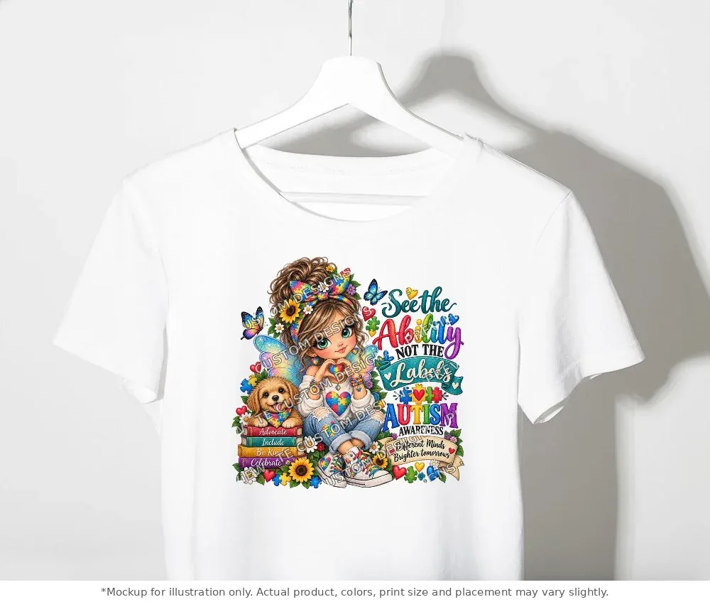 White tee mockup, on a clothes rack