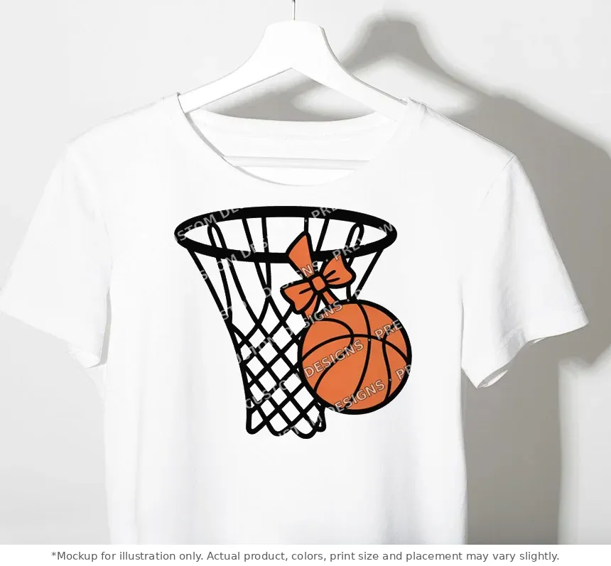 White tee mockup, on a hanger