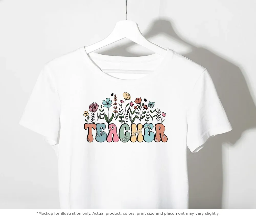 White tee mockup, on a clothes rack