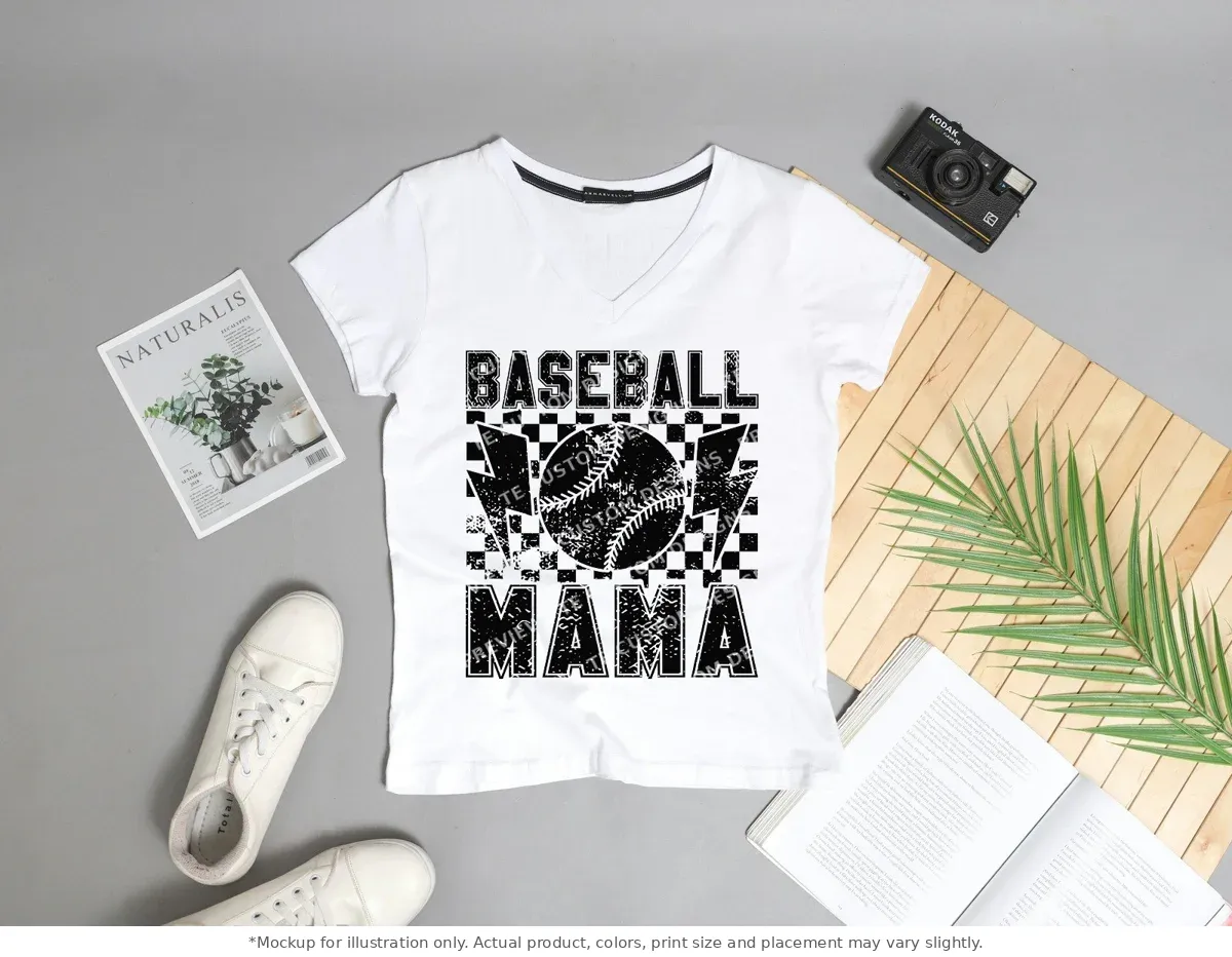 White tee mockup, flat lay with props