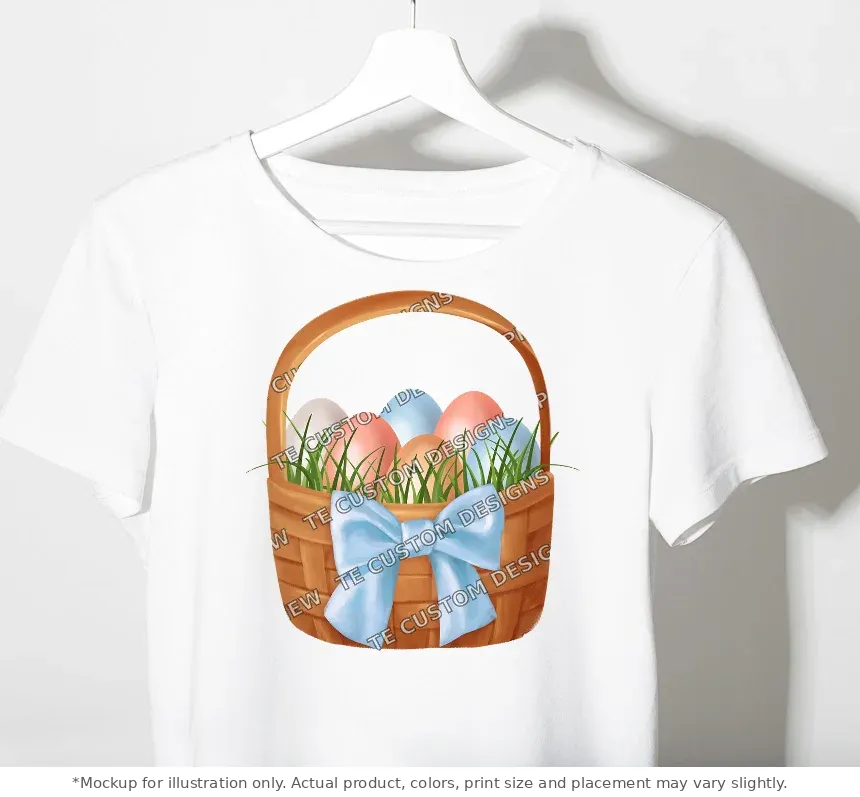 White tee mockup, on a hanger