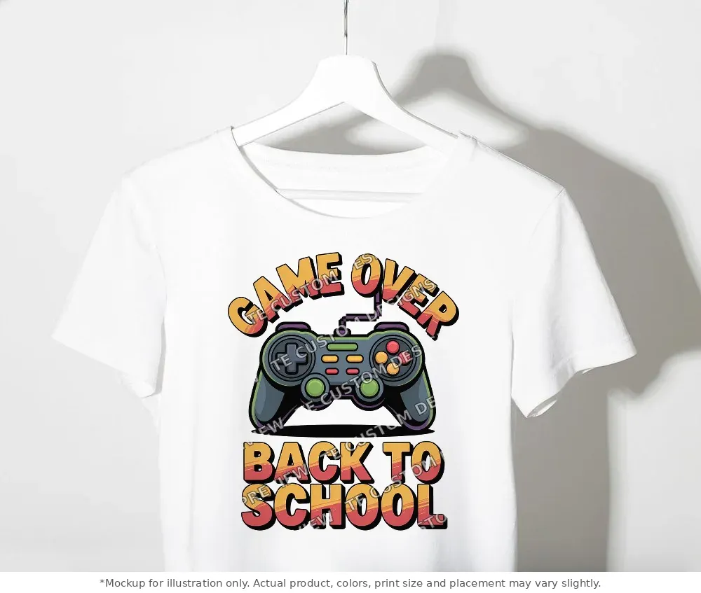 White tee mockup, on a clothes rack