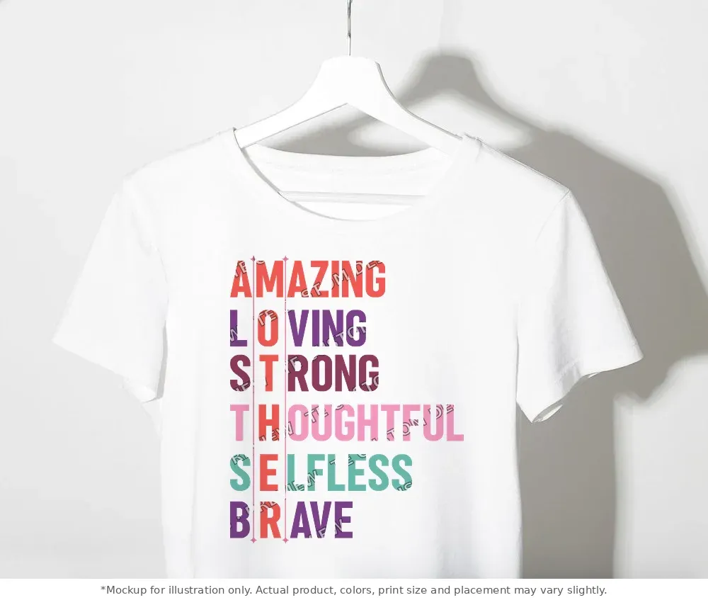 White tee mockup, on a clothes rack
