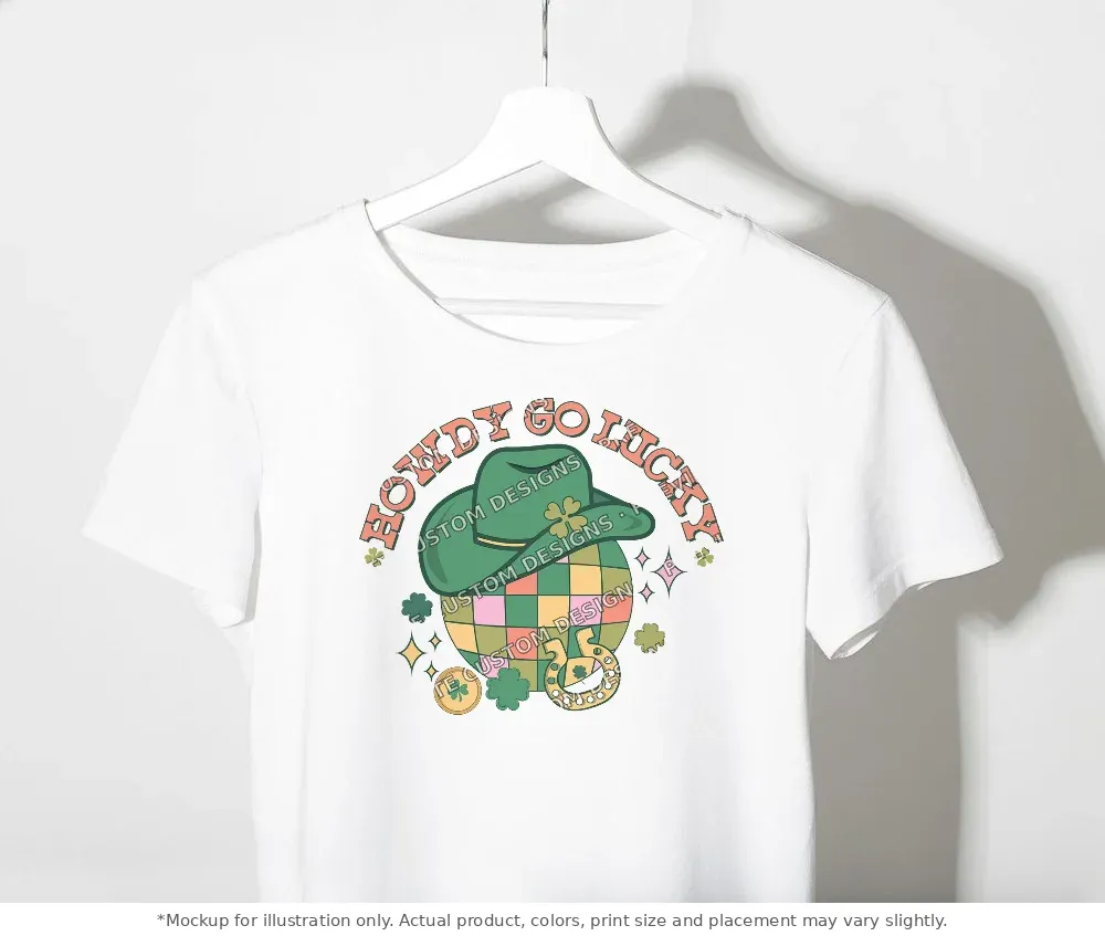 White tee mockup, on a clothes rack