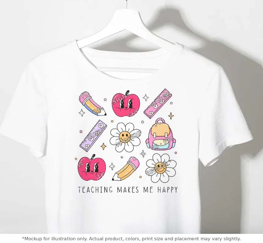 White tee mockup, on a hanger