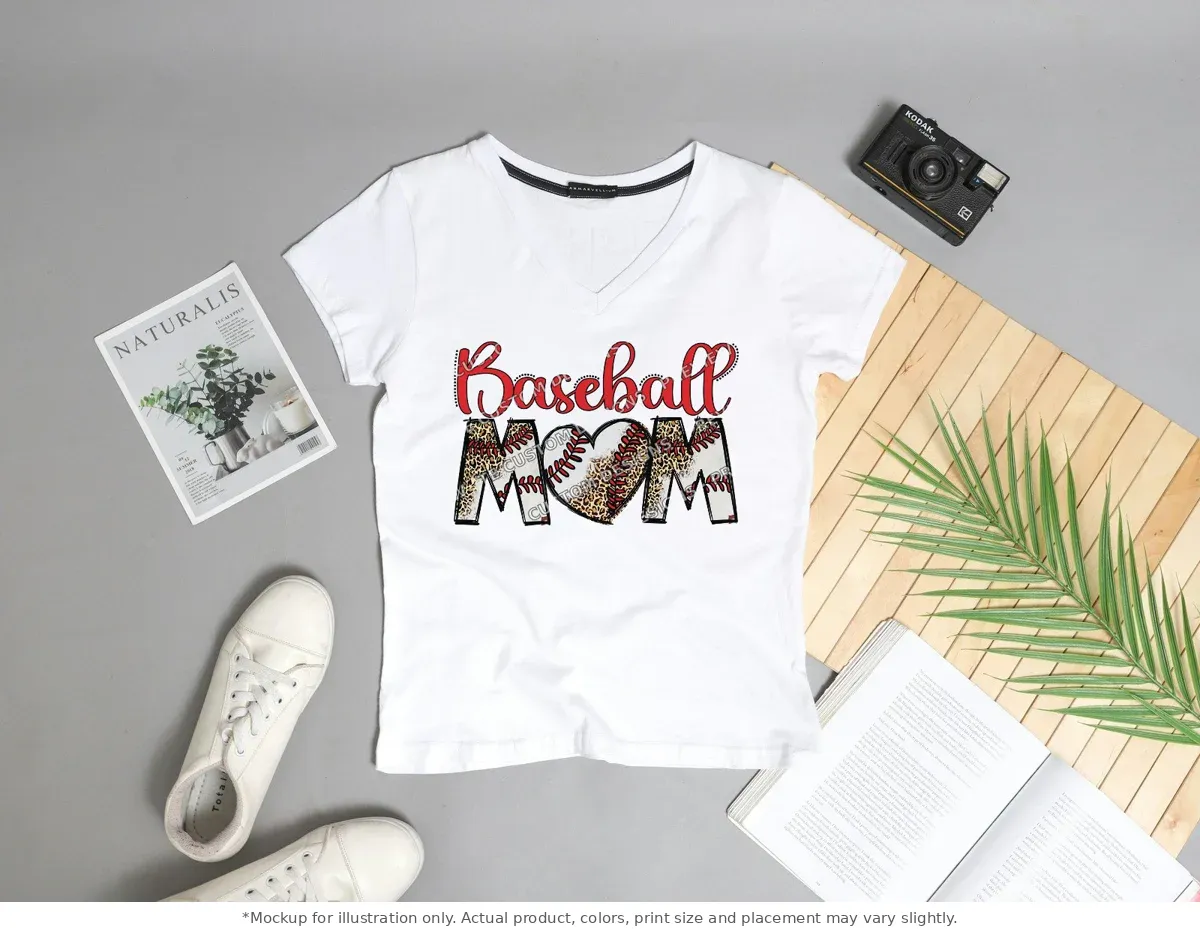 White tee mockup, flat lay with props