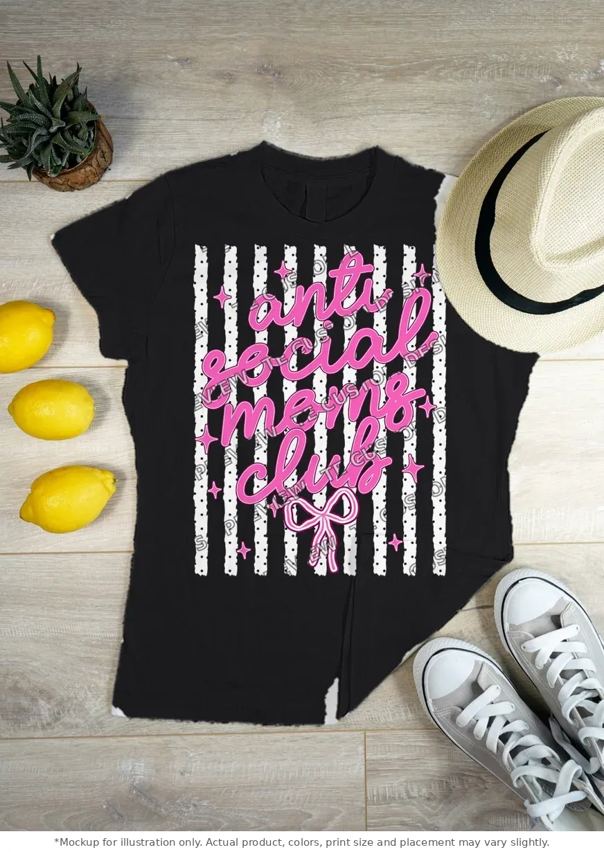 Black tee mockup, flat lay on wood