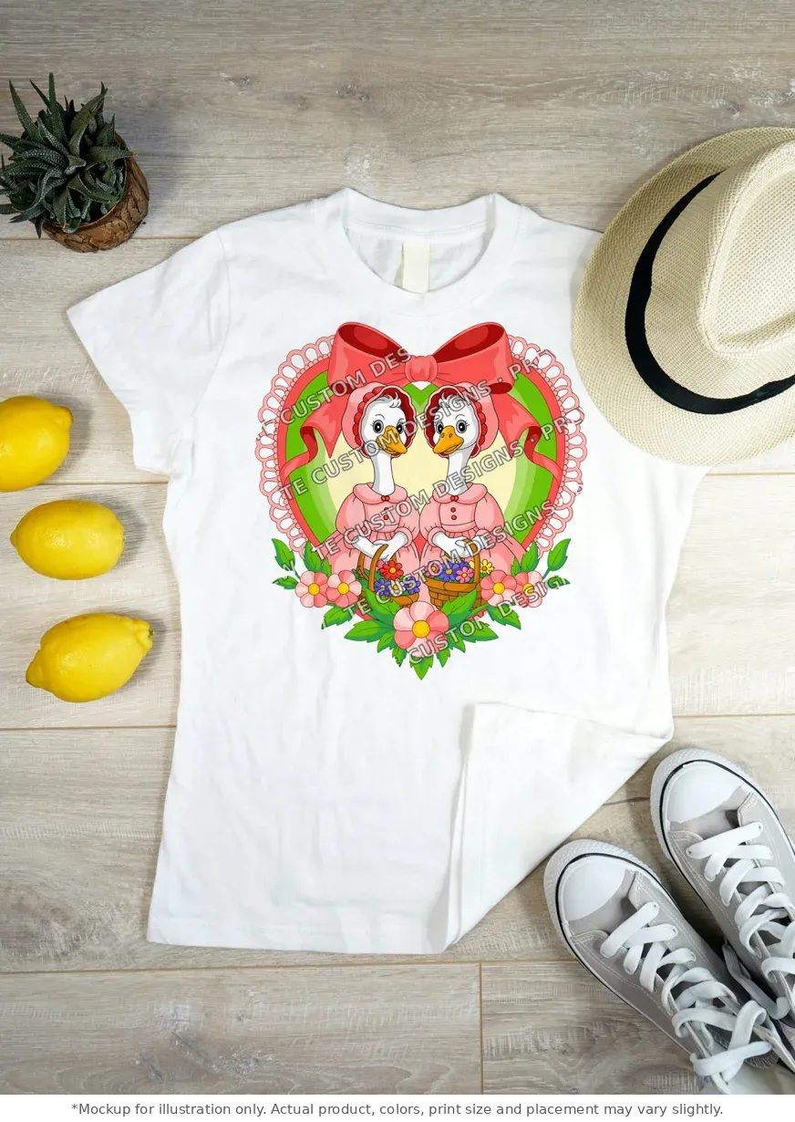 White tee mockup, flat lay on wood