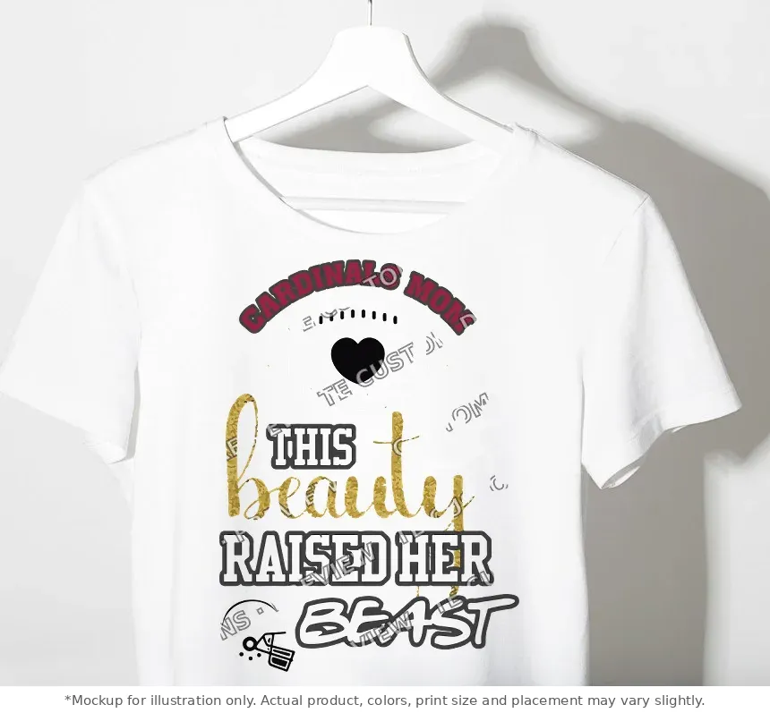 White tee mockup, on a hanger