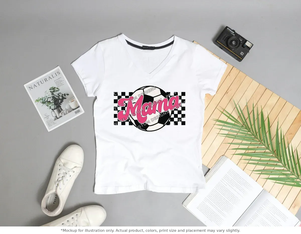 White tee mockup, flat lay with props
